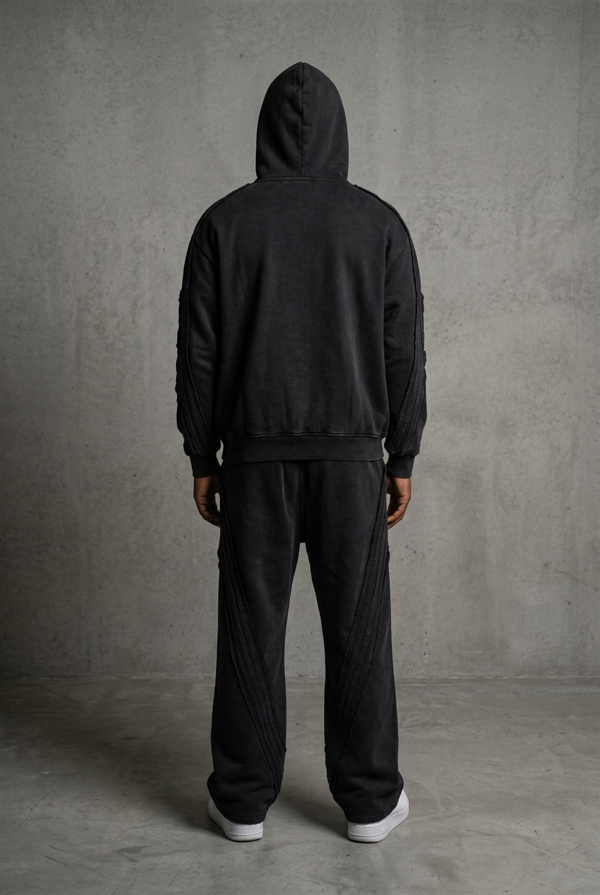 PROJECT 08 black hood-up back view
