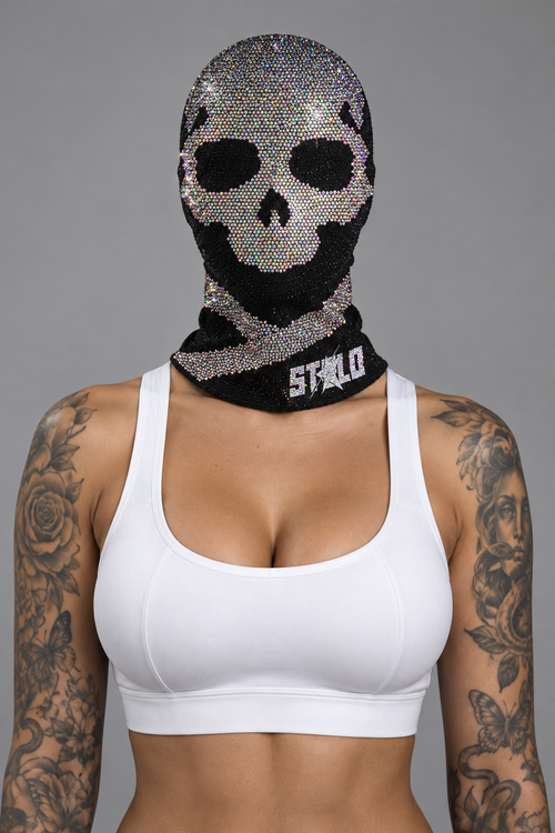 Rhinestone skull mask portrait retry