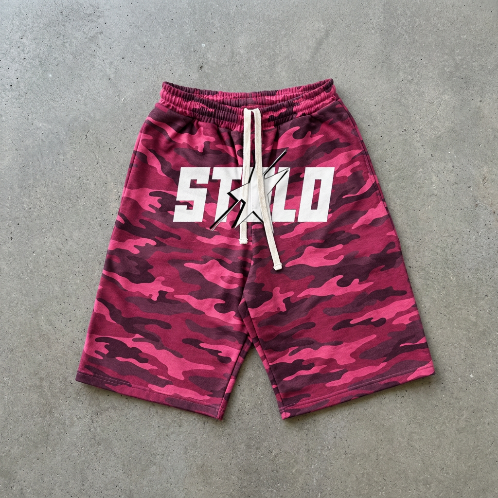 Rose camo shorts