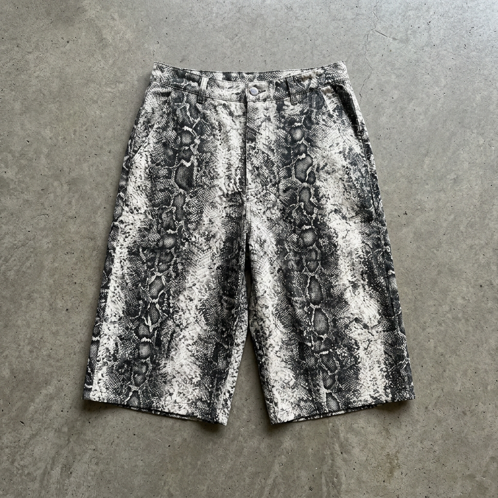 Snake print jorts