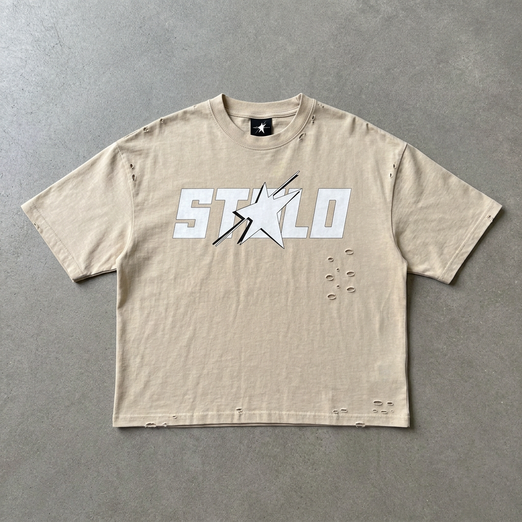 STARCHILD hand-frayed cut and placement correction