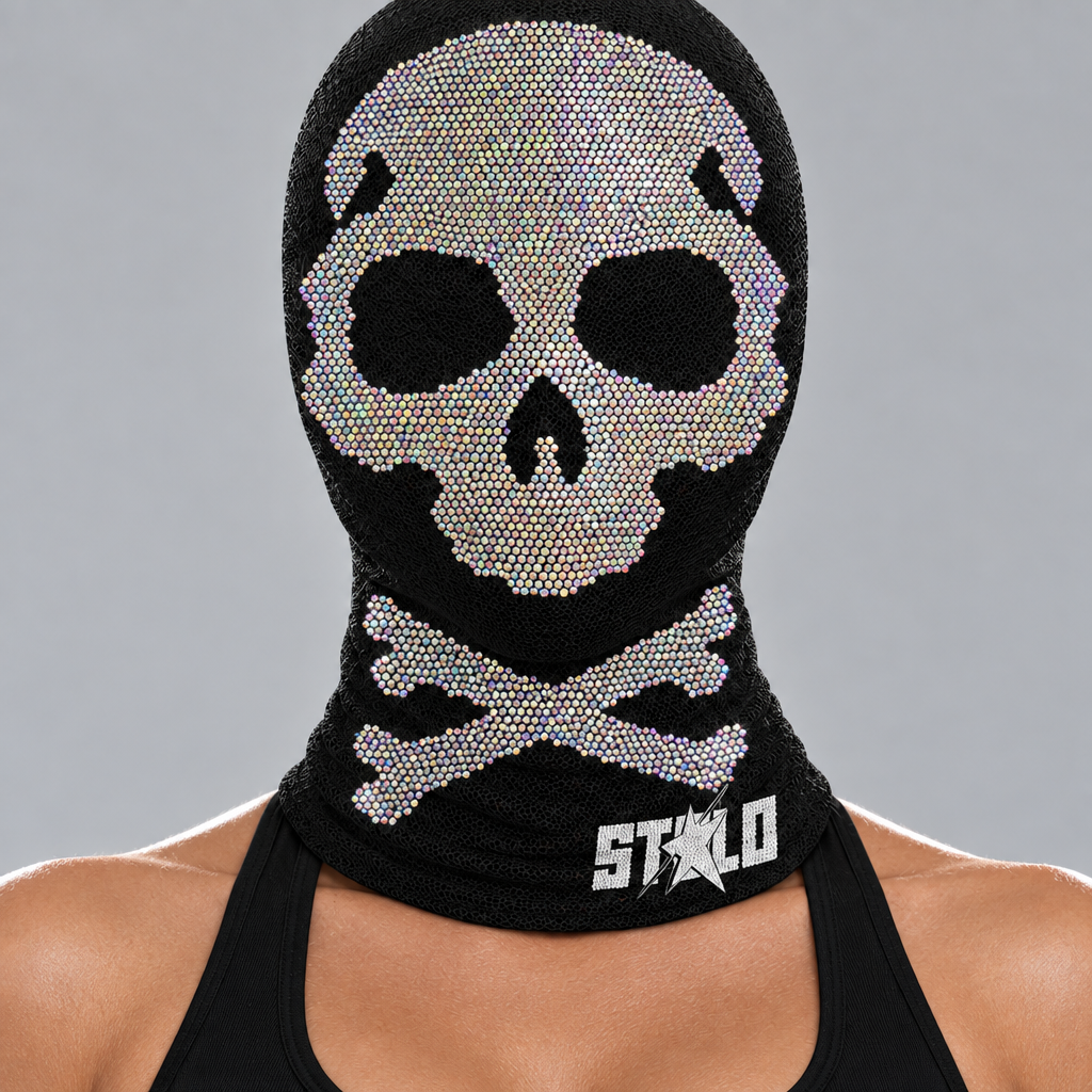 STOLO full-head skull mesh mask with no eye holes or exposed hair