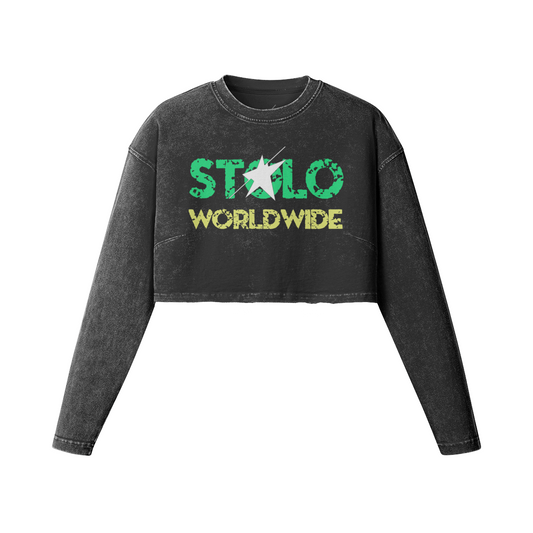 Stolo Clothing Co Stolo World Wide Fitted Crop Long Sleeve Tee