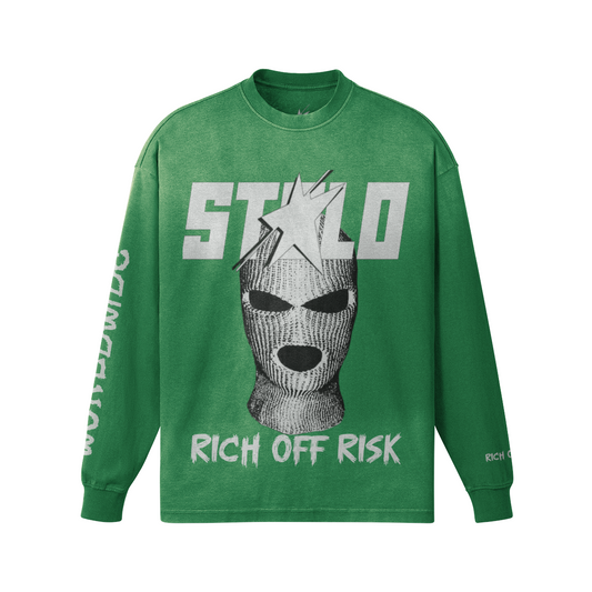 Stolo Clothing Co RICH OFF RISK x Stolo Worldwide Snow Washed Pullover