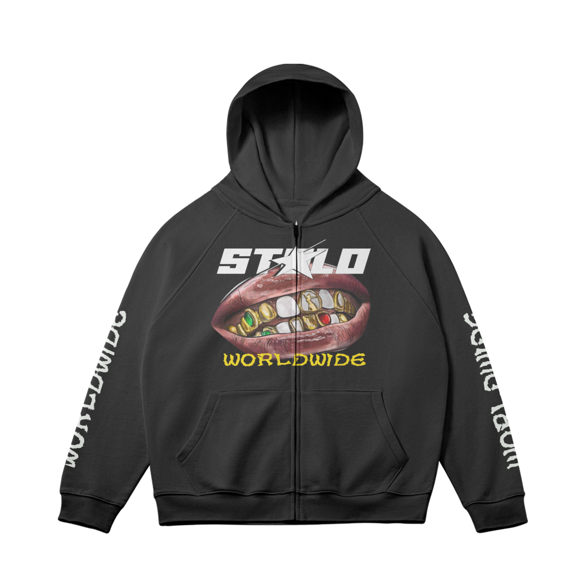 Stolo Clothing Co Smile Fleece Lined Zip Up Hoodie