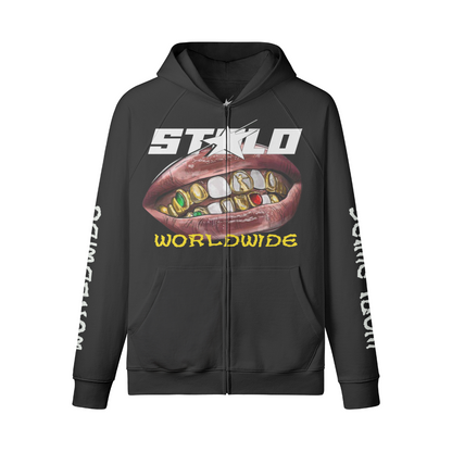 Stolo Clothing Co Smile Fleece Lined Zip Up Hoodie