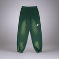 Stolo Clothing Co Essentials Sun Faded Fleece Baggy Joggers [BLACK & GREEN ]