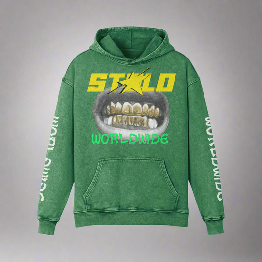 Stolo Clothing Co NOLA SMILE X World Wide Super Heavyweight Oversized Faded Hoodie