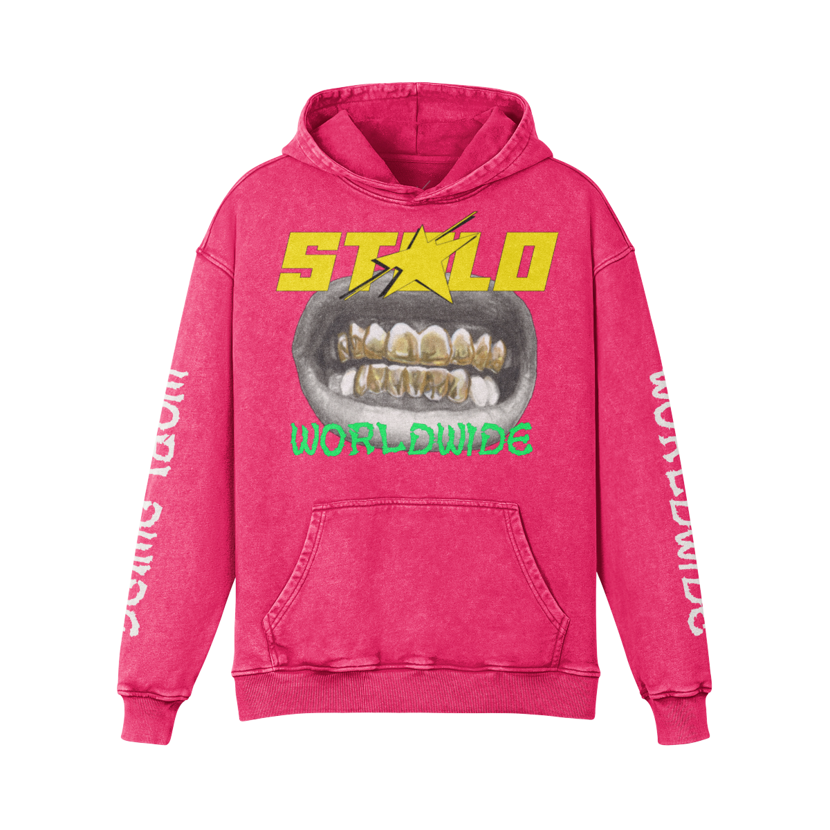 Stolo Clothing Co NOLA SMILE X World Wide Super Heavyweight Oversized Faded Hoodie