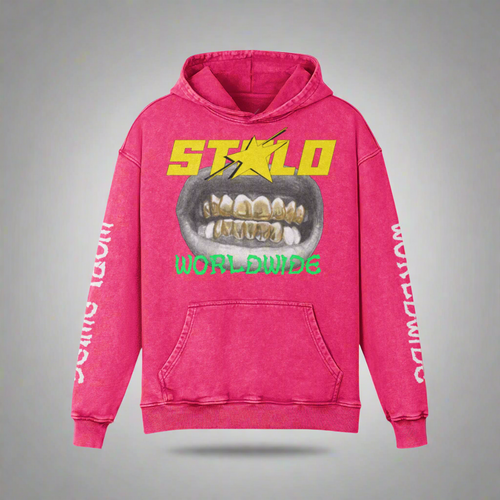 Limited Edition Stolo Clothing Co NOLA SMILE X World Wide Oversized Sun Faded Hoodie