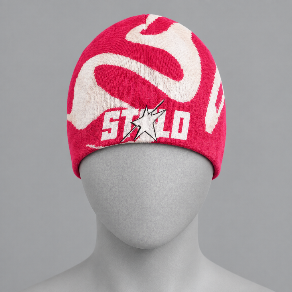 View pink beanie