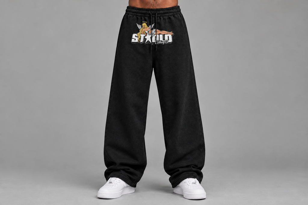 Wide on-model STOLO angel sweatpants photo