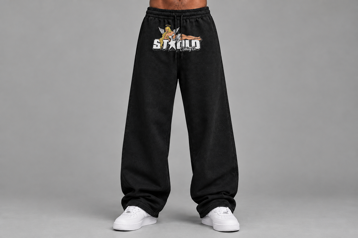 Wide on-model STOLO angel sweatpants photo